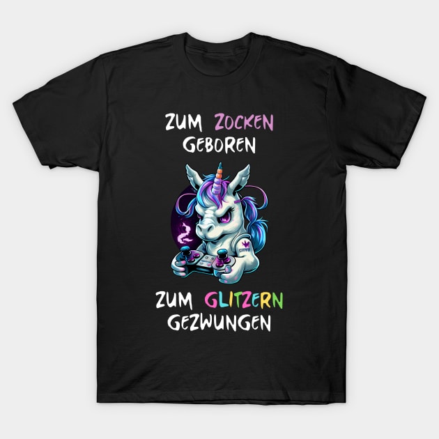 Unicorn - Born To Gamble, Forced To Glitter T-Shirt by PD-Store